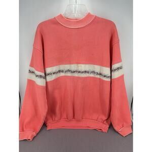 Vintage 80s Rusty Surf Skate Crewneck Sweatshirt Distressed Pink Mens Large RARE